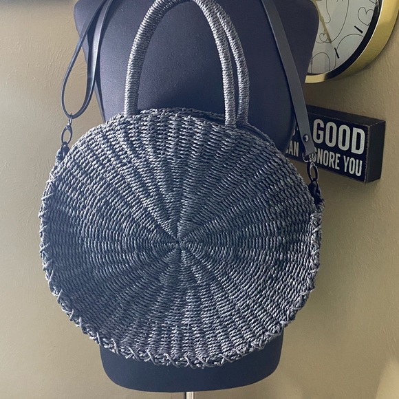 Cute Black Straw Bag - Picture 2 of 2